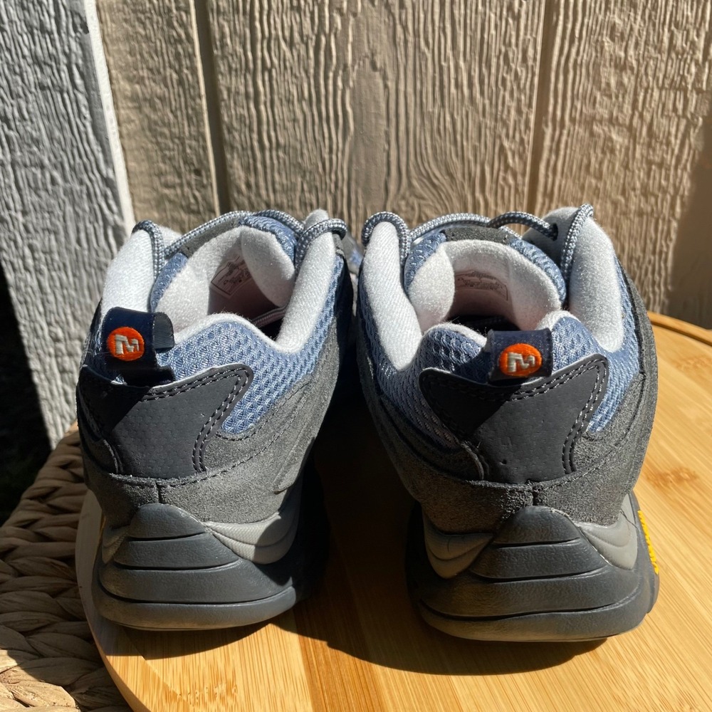 Merrell Hiking Shoes Womens 9.5 Grey Moab 2 Low Suede Mesh Vibram Trail Outsole